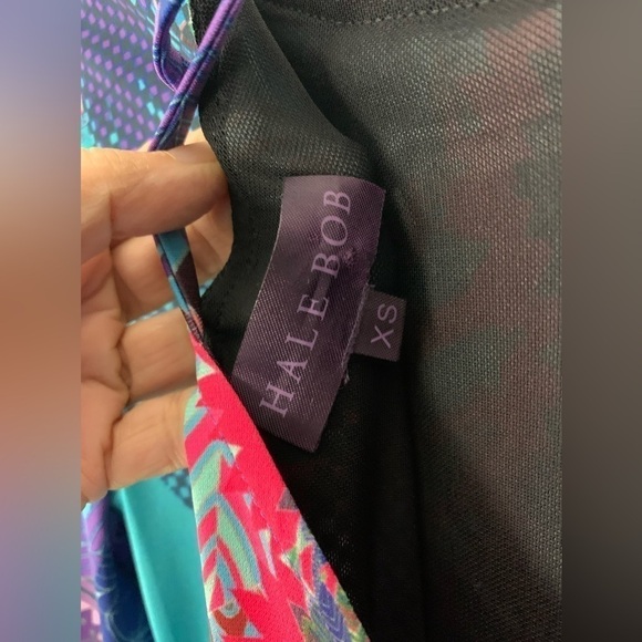 Hale Bob Bell sleeve multicolor, illuminati mini dress. XS - Picture 9 of 9